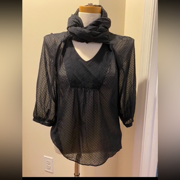 Fossil Blouse. LS. Polka Dots - Picture 2 of 5